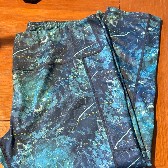 Constantly Varied Gear Space-Themed Blue Capris - Picture 1 of 2